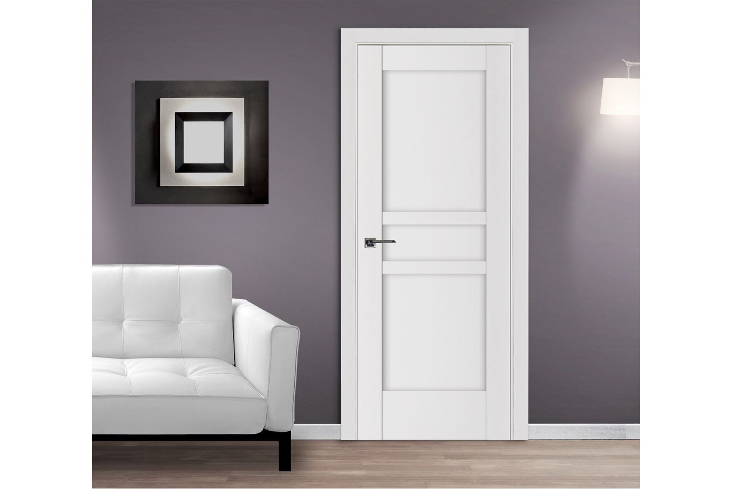 Nova Stile 058 Soft White Laminated Modern Interior Door