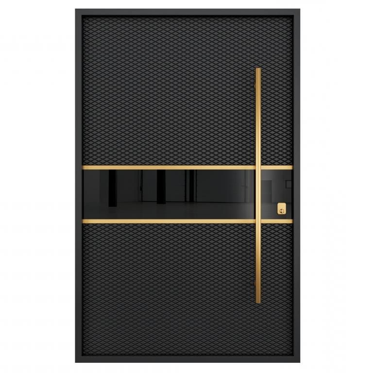 Nova Royal Series Pivot Wrought Iron Custom Exterior Door – Style 003