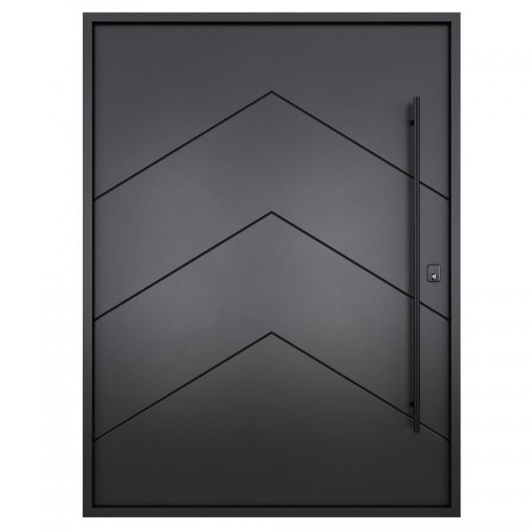 Nova Royal Series Pivot Wrought Iron Custom Exterior Door – Style 004