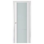 Nova Triplex 004 Soft White Laminated Modern Interior Door