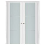 Nova Triplex 004 Soft White Laminated Modern Interior Door