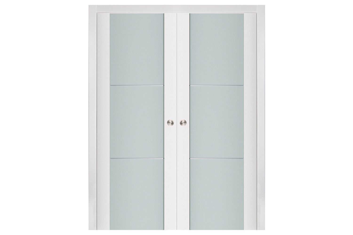 Nova Triplex 004 Soft White Laminated Modern Interior Door