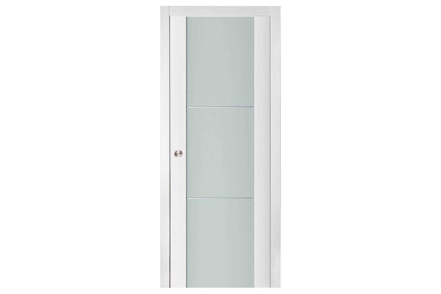 Nova Triplex 004 Soft White Laminated Modern Interior Door