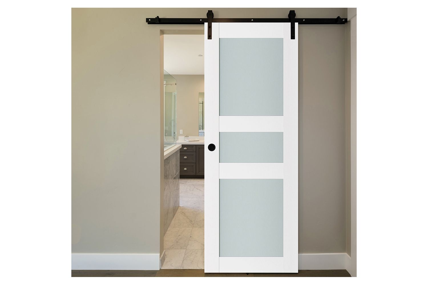 Nova Triplex 029 Soft White Laminated Modern Interior Door