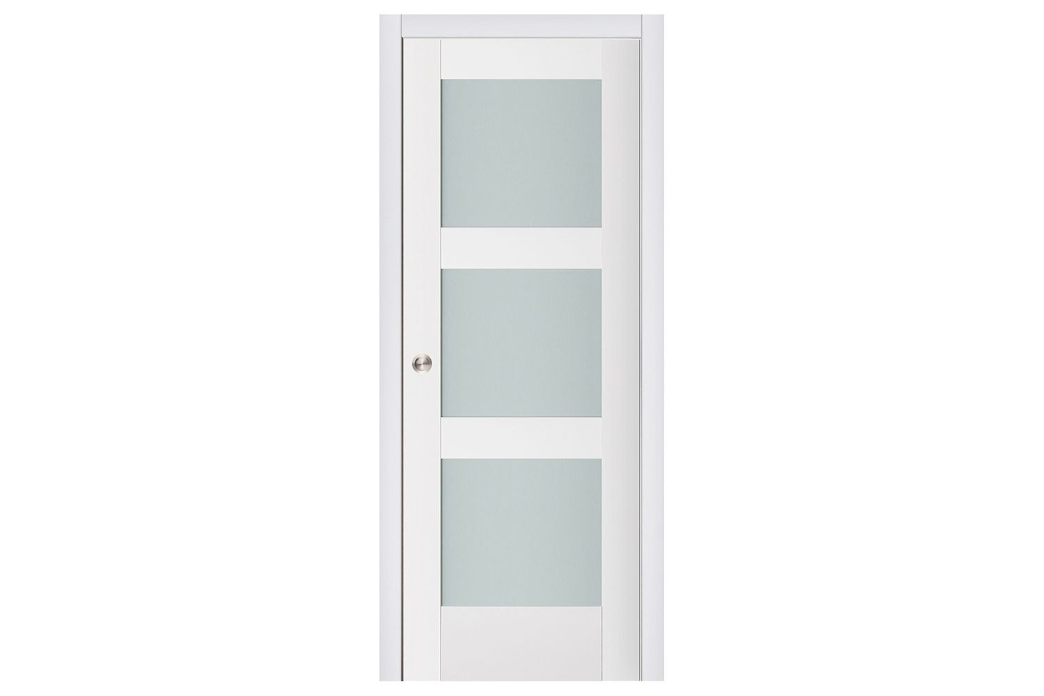 Nova Triplex 058 Soft White Laminated Modern Interior Door