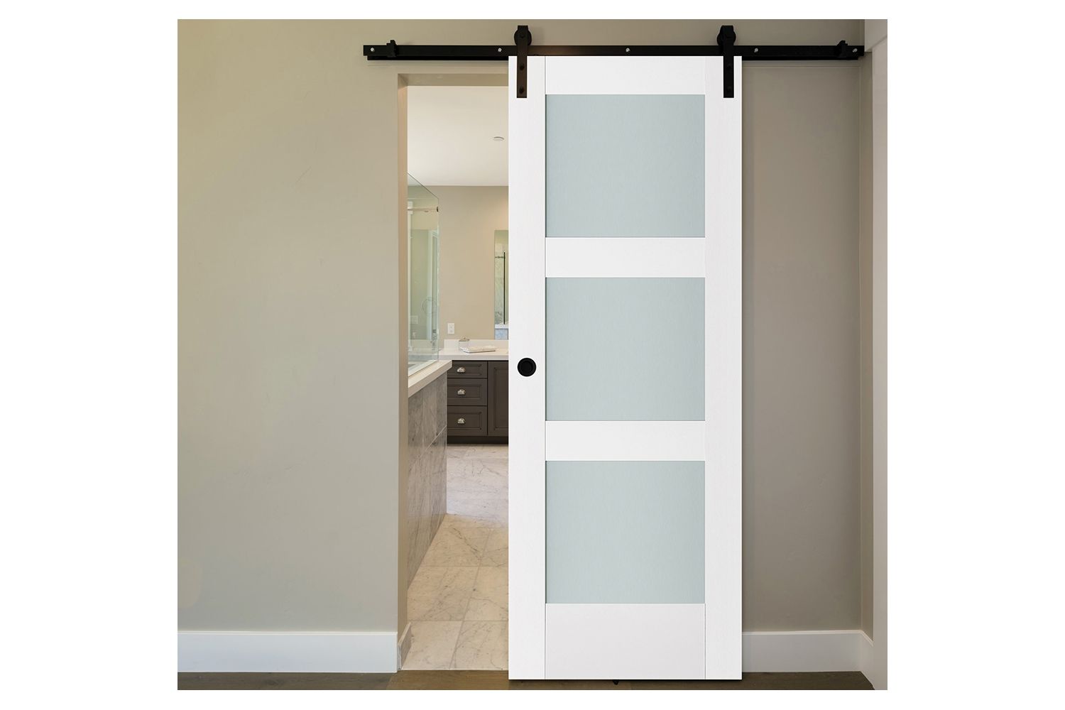 Nova Triplex 058 Soft White Laminated Modern Interior Door